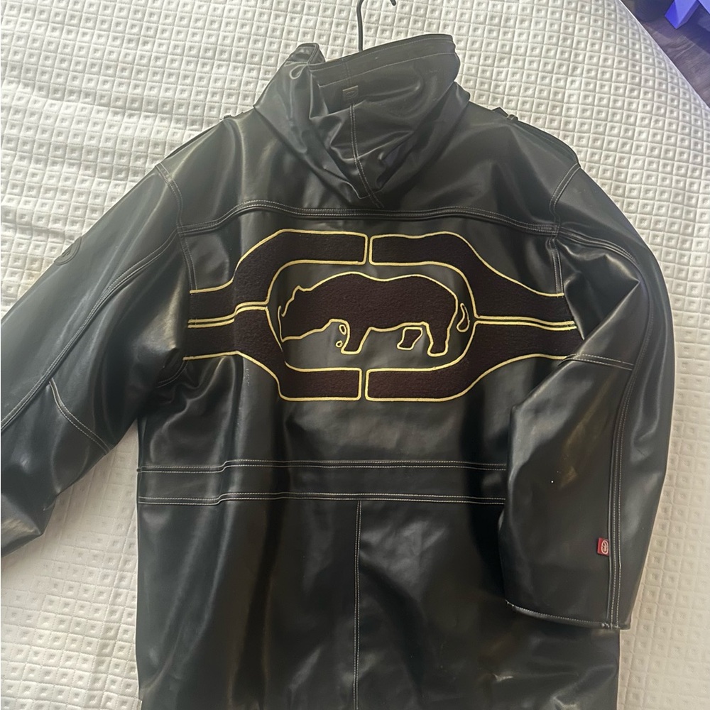 Marc Ecko Black and Gold Bomber Jacket